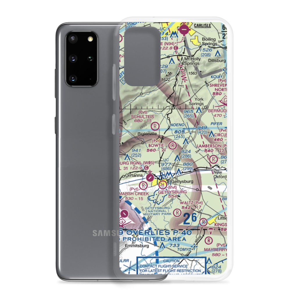 Bowtie Airport (PA51) VFR Sectional Samsung Case Samsung Galaxy S20 Plus model shown