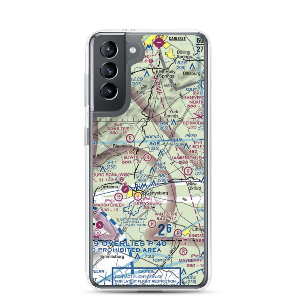 Bowtie Airport (PA51) VFR Sectional Samsung Case Samsung Galaxy S21 model shown
