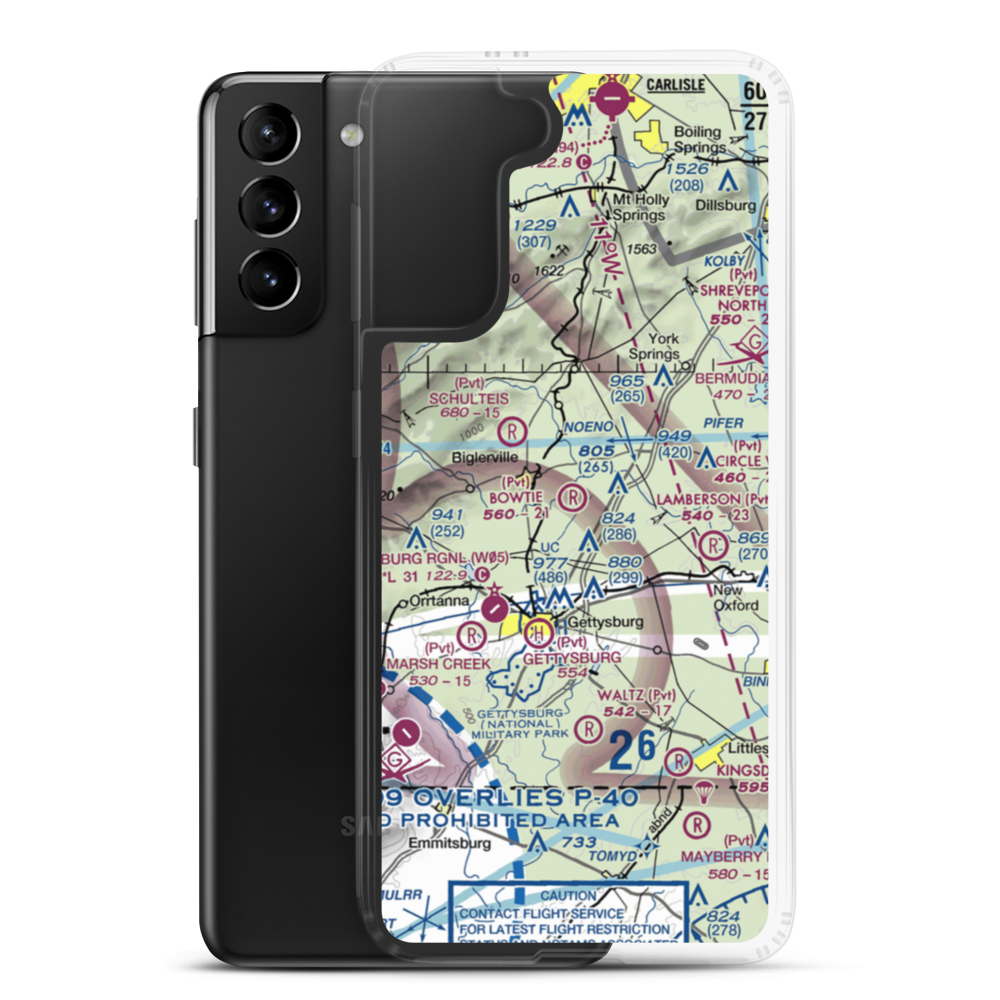 Bowtie Airport (PA51) VFR Sectional Samsung Case Samsung Galaxy S21 Plus model shown