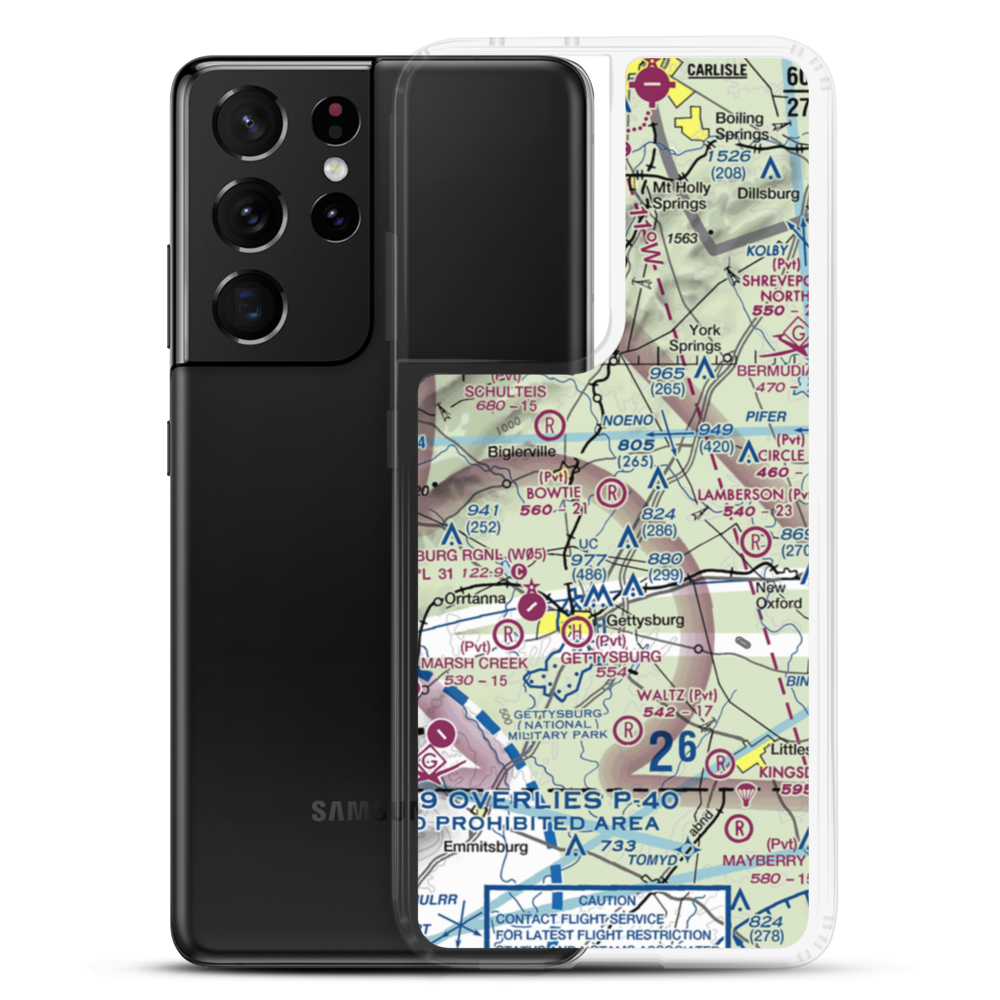 Bowtie Airport (PA51) VFR Sectional Samsung Case Samsung Galaxy S21 Ultra model shown