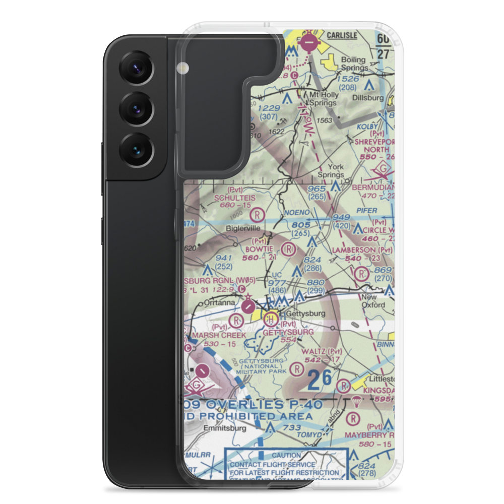 Bowtie Airport (PA51) VFR Sectional Samsung Case Samsung Galaxy S22 Plus model shown