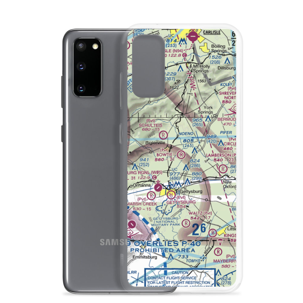 Bowtie Airport (PA51) VFR Sectional Samsung Case Samsung Galaxy S20 model shown