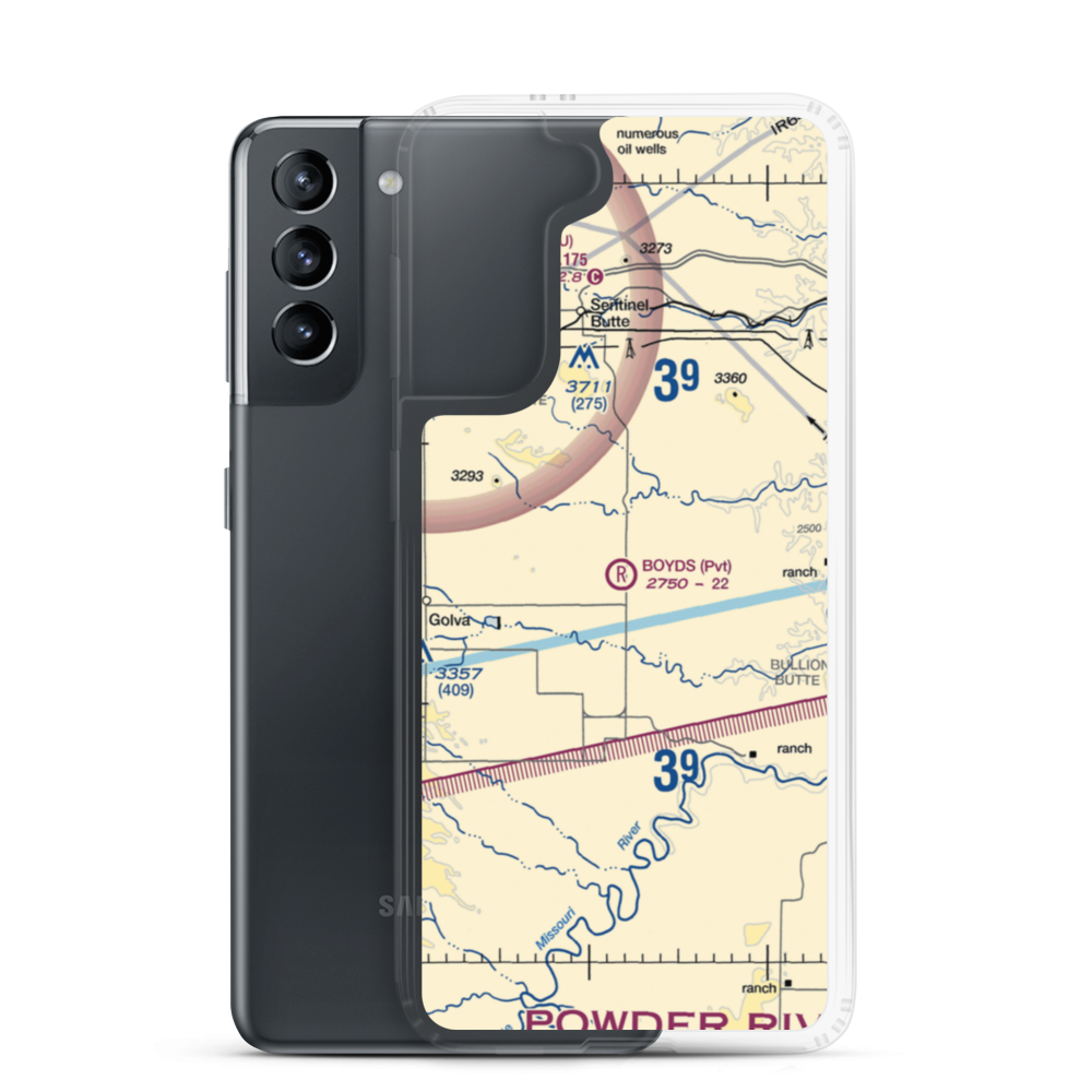 Boyd's Turf Airport (0NA9) VFR Sectional Samsung Case Samsung Galaxy S21 model shown