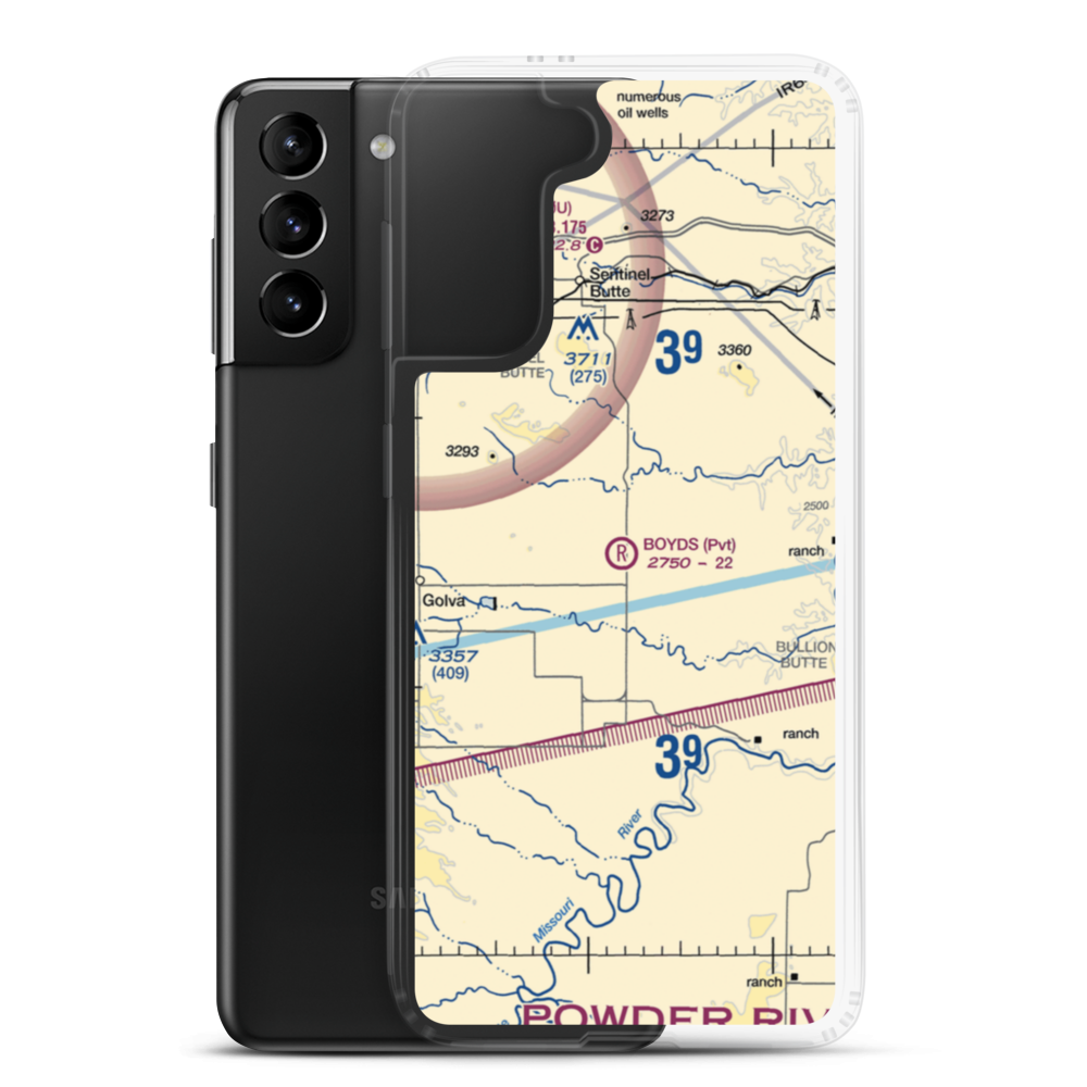 Boyd's Turf Airport (0NA9) VFR Sectional Samsung Case Samsung Galaxy S21 Plus model shown