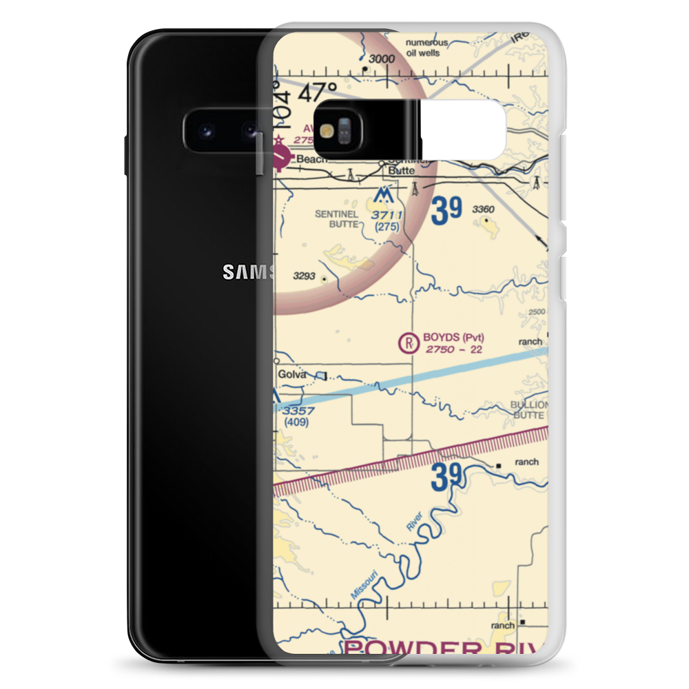 Boyd's Turf Airport (0NA9) VFR Sectional Samsung Case Samsung Galaxy S10+ model shown