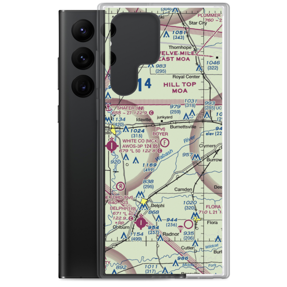 Boyer Flight Park Ultralightport (7W7) VFR Sectional Samsung Case Samsung Galaxy S22 Ultra model shown