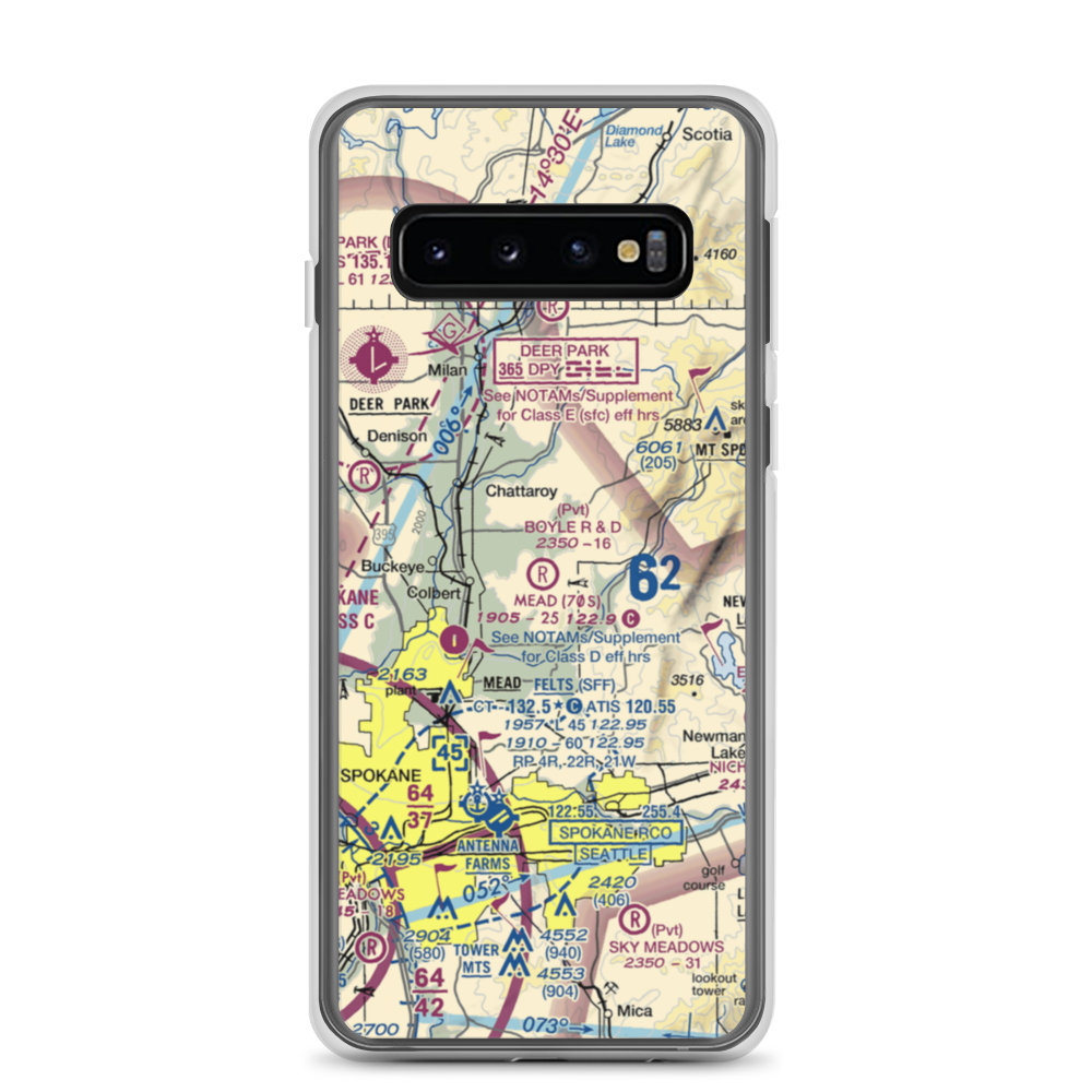 Boyle R & D Airport (63WA) VFR Sectional Samsung Case Samsung Galaxy S10 model shown