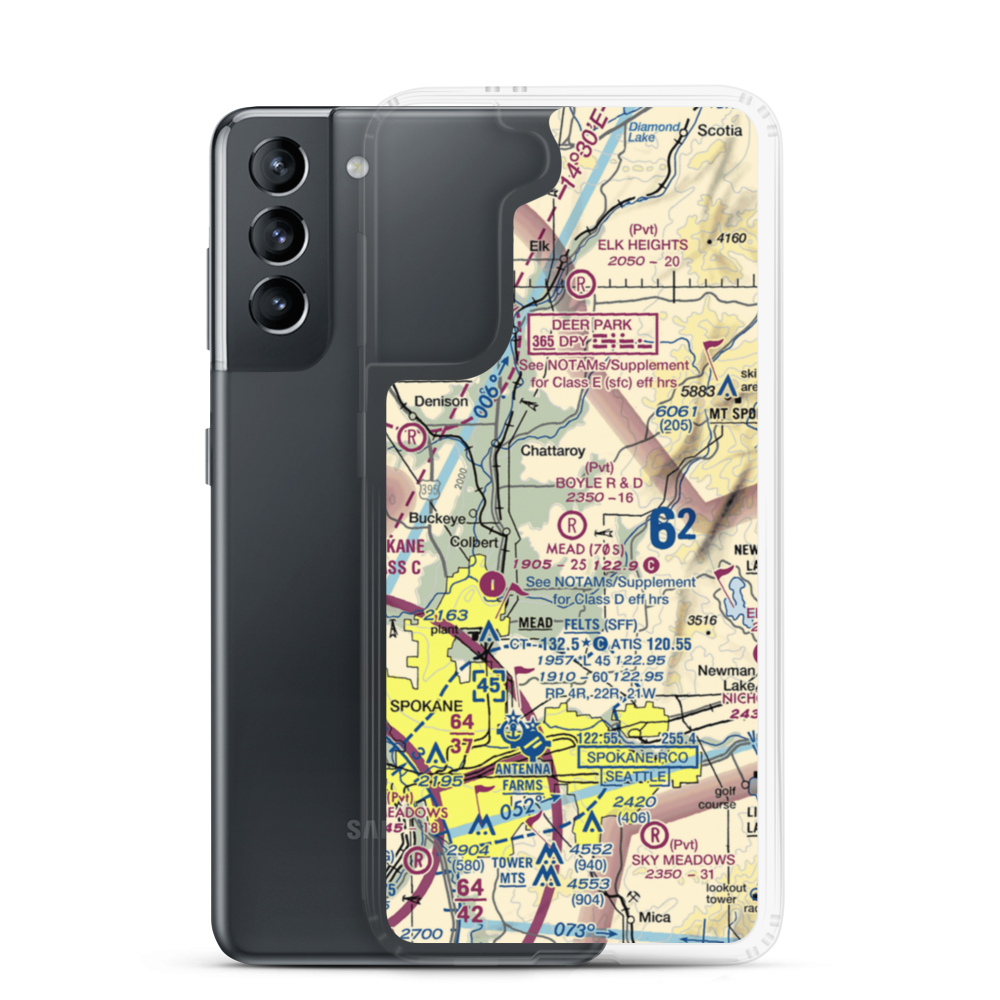 Boyle R & D Airport (63WA) VFR Sectional Samsung Case Samsung Galaxy S21 model shown