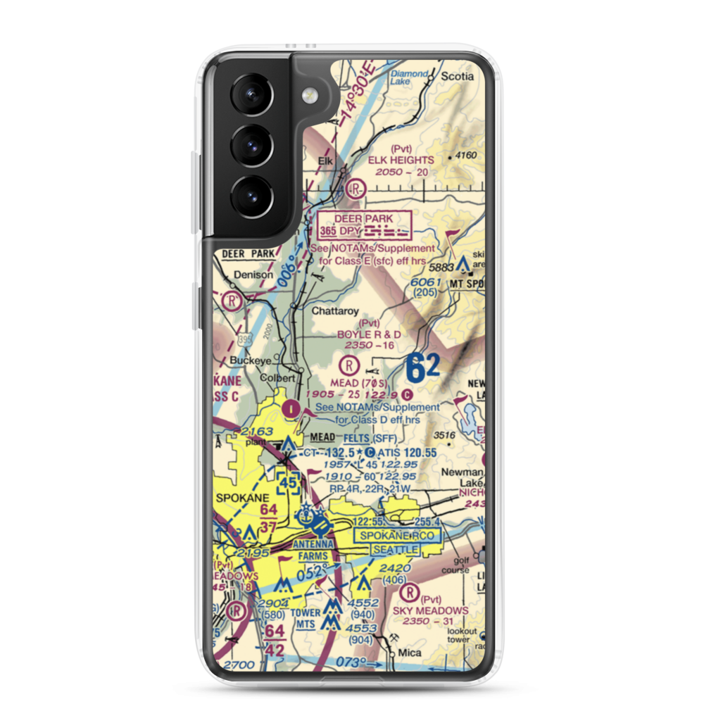 Boyle R & D Airport (63WA) VFR Sectional Samsung Case Samsung Galaxy S21 Plus model shown