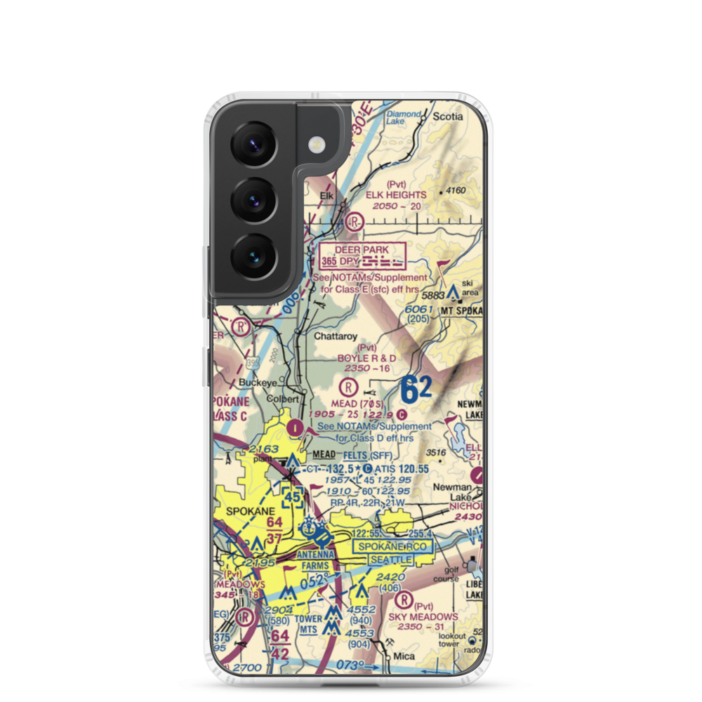 Boyle R & D Airport (63WA) VFR Sectional Samsung Case Samsung Galaxy S22 model shown