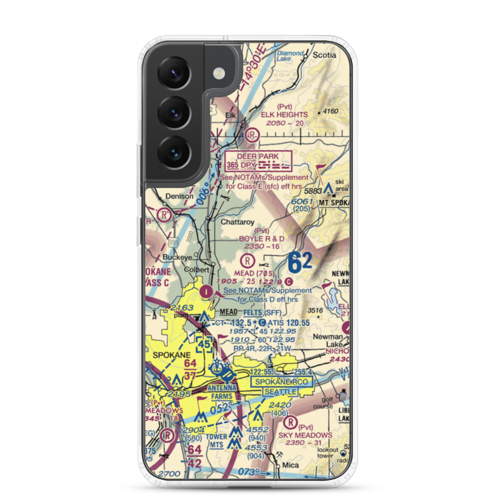 Boyle R & D Airport (63WA) VFR Sectional Samsung Case Samsung Galaxy S22 Plus model shown