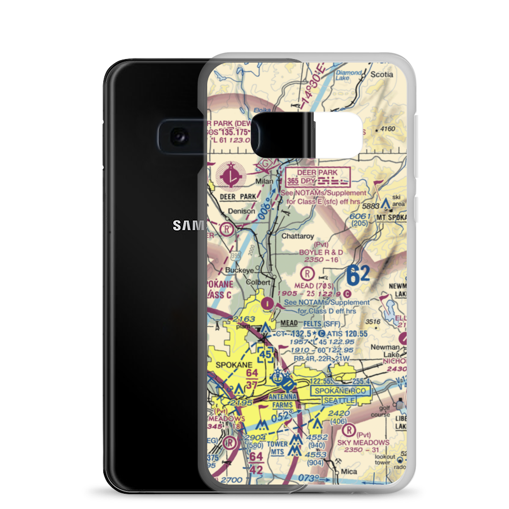 Boyle R & D Airport (63WA) VFR Sectional Samsung Case Samsung Galaxy S10e model shown
