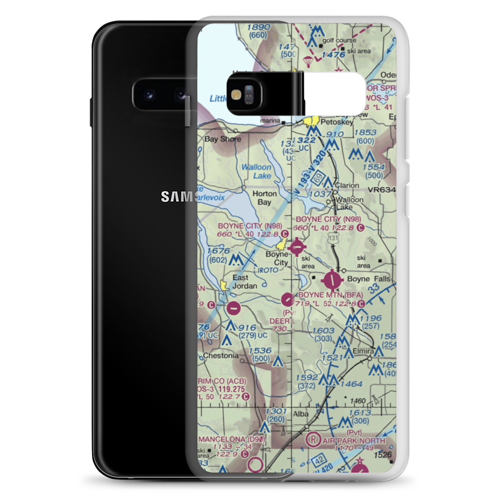 Boyne City Municipal Airport (N98) VFR Sectional Samsung Case Samsung Galaxy S10+ model shown