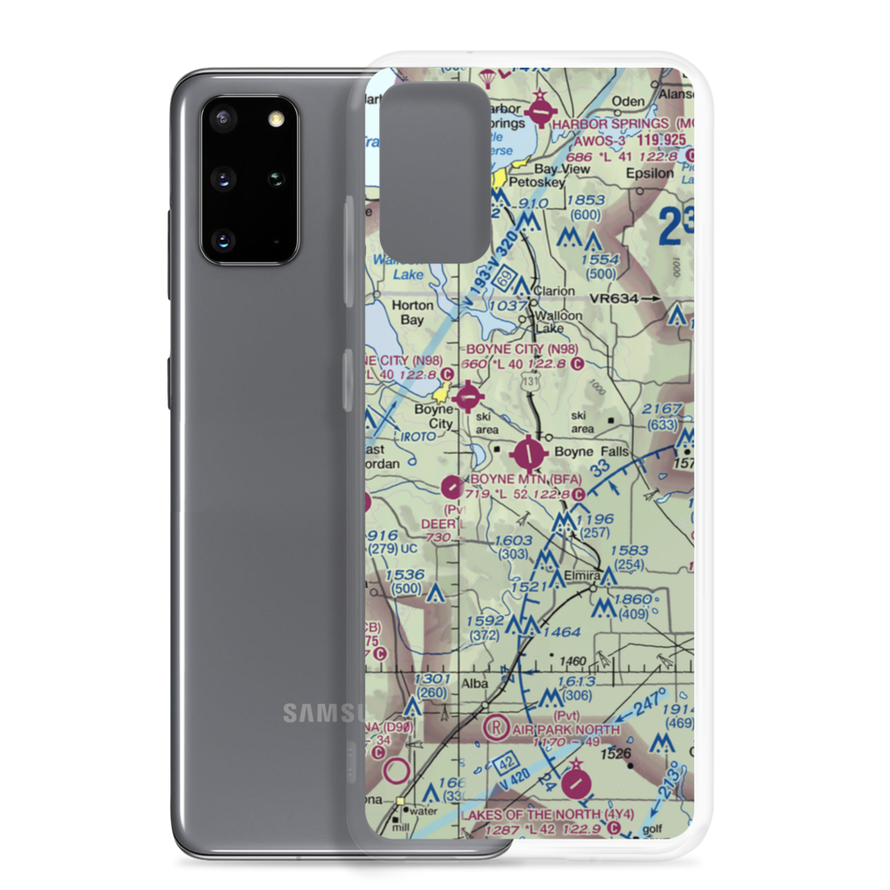 Boyne Mountain Airport (BFA) VFR Sectional Samsung Case Samsung Galaxy S20 Plus model shown