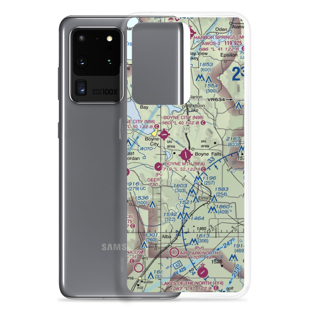 Boyne Mountain Airport (BFA) VFR Sectional Samsung Case Samsung Galaxy S20 Ultra model shown