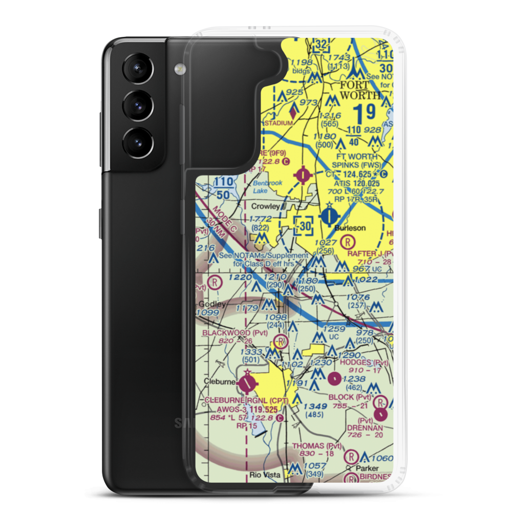Brabsom Farm Airport (US-0025) VFR Sectional Samsung Case Samsung Galaxy S21 Plus model shown
