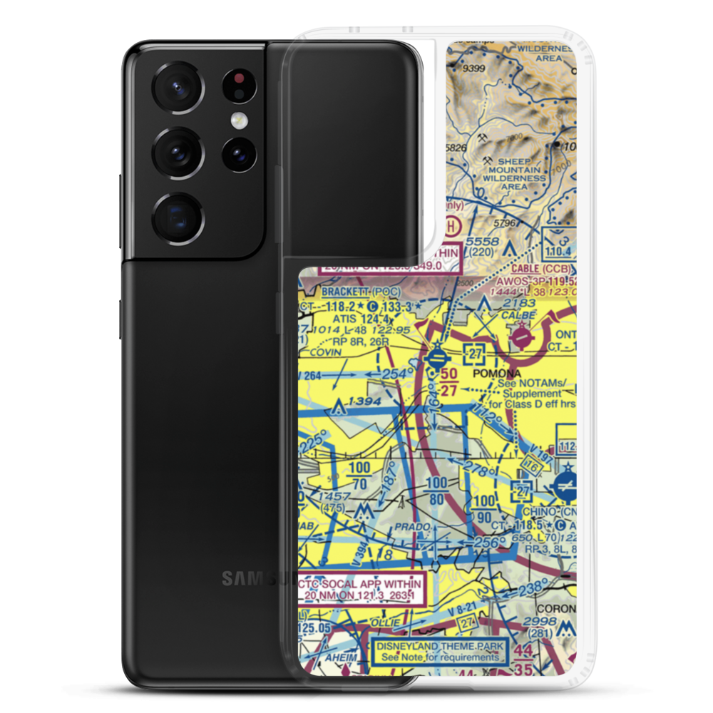 Brackett Field (POC) VFR Sectional Samsung Case Samsung Galaxy S21 Ultra model shown