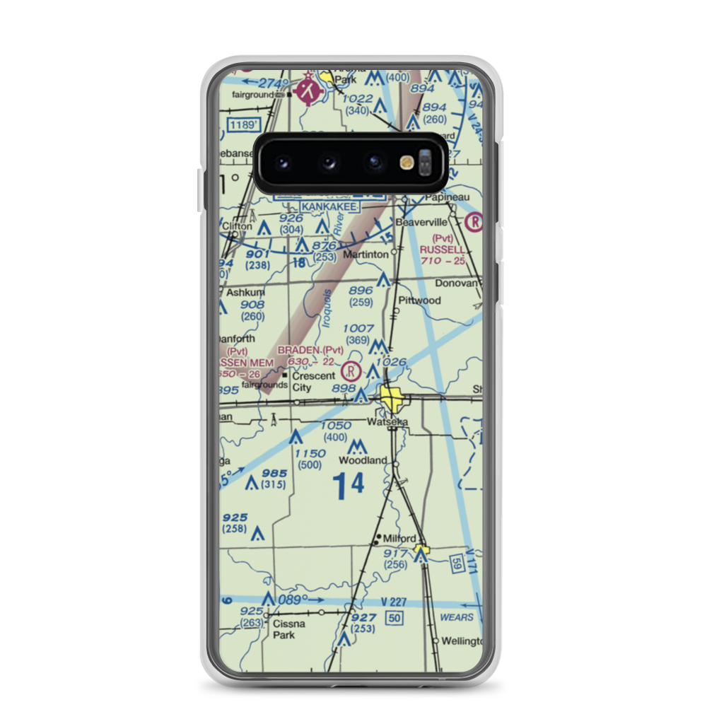 Braden Farms Airport (98LL) VFR Sectional Samsung Case Samsung Galaxy S10 model shown