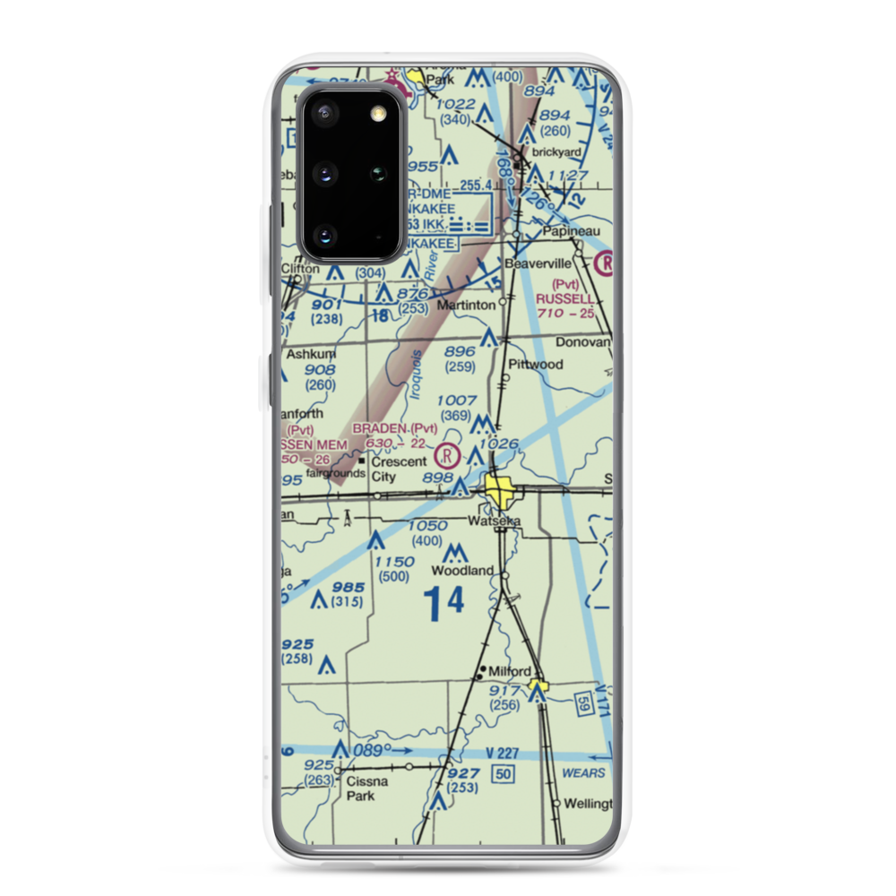 Braden Farms Airport (98LL) VFR Sectional Samsung Case Samsung Galaxy S20 Plus model shown