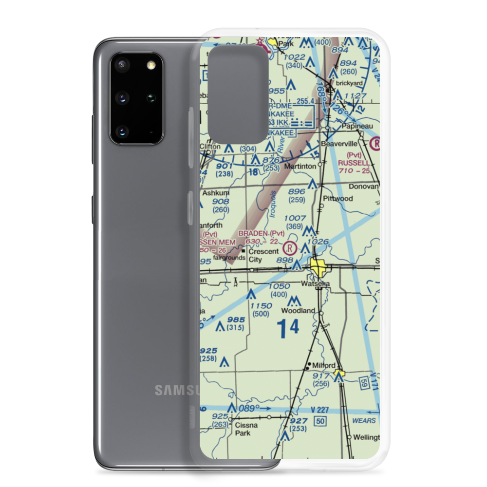 Braden Farms Airport (98LL) VFR Sectional Samsung Case Samsung Galaxy S20 Plus model shown