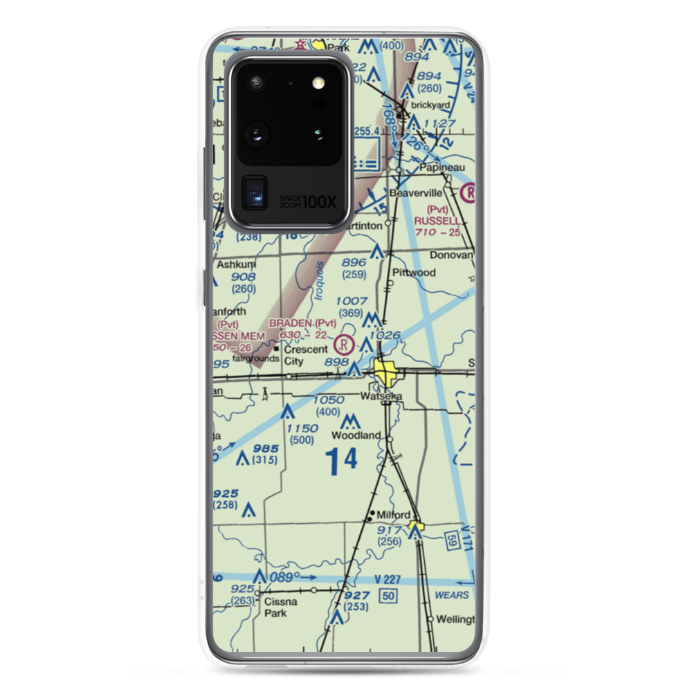 Braden Farms Airport (98LL) VFR Sectional Samsung Case Samsung Galaxy S20 Ultra model shown