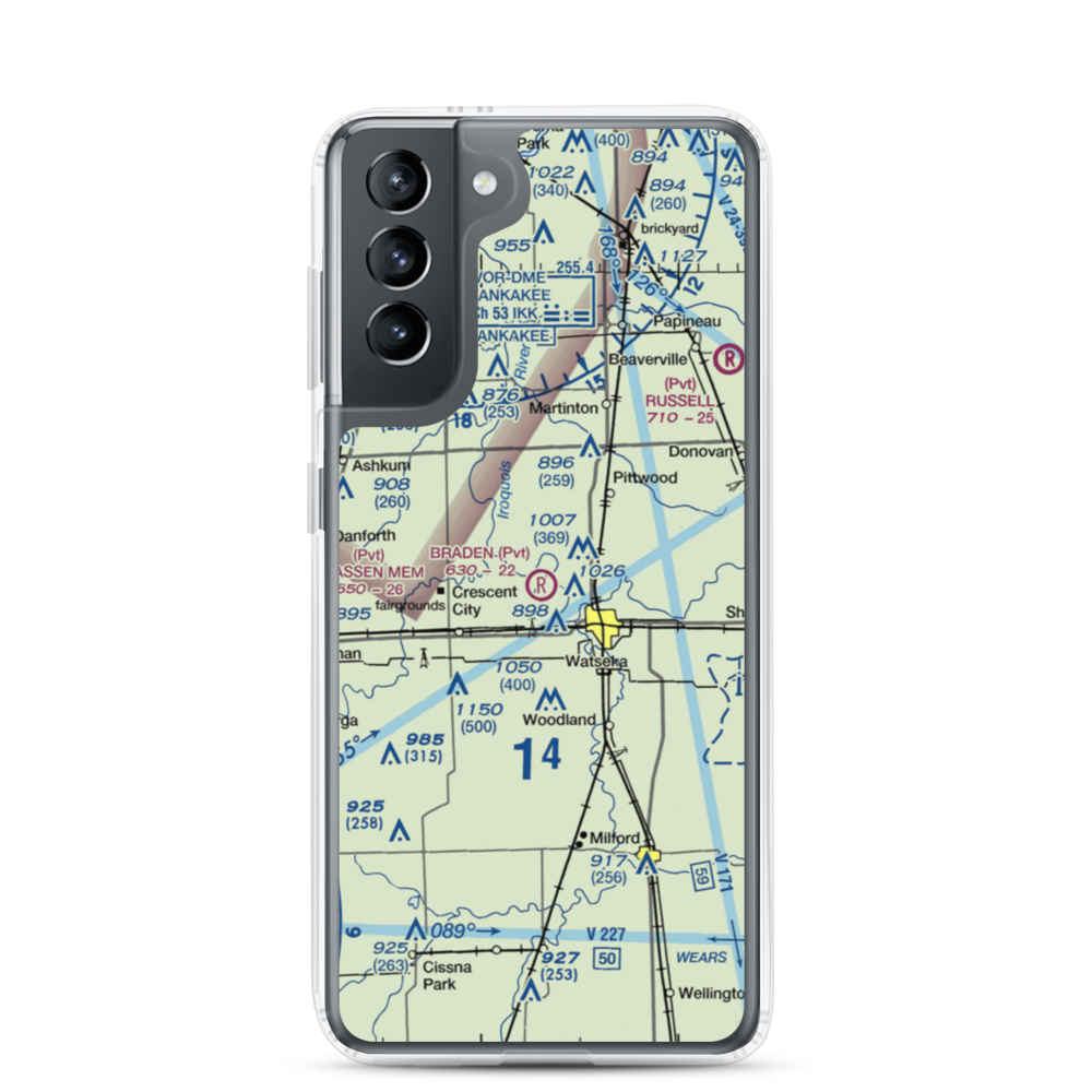 Braden Farms Airport (98LL) VFR Sectional Samsung Case Samsung Galaxy S21 model shown