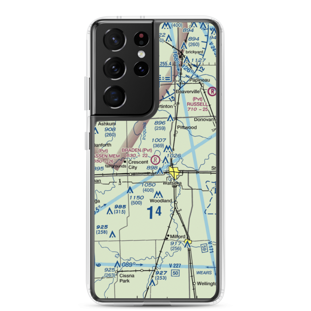Braden Farms Airport (98LL) VFR Sectional Samsung Case Samsung Galaxy S21 Ultra model shown
