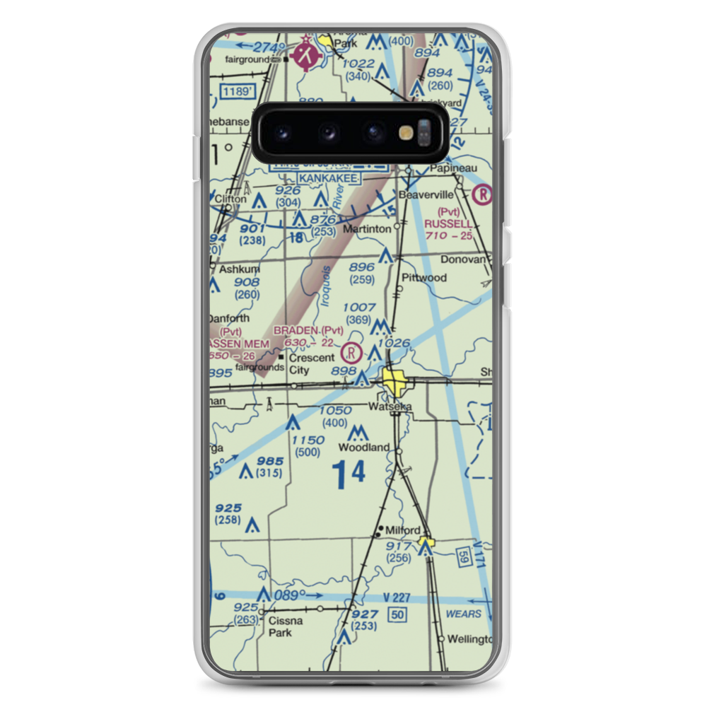 Braden Farms Airport (98LL) VFR Sectional Samsung Case Samsung Galaxy S10+ model shown