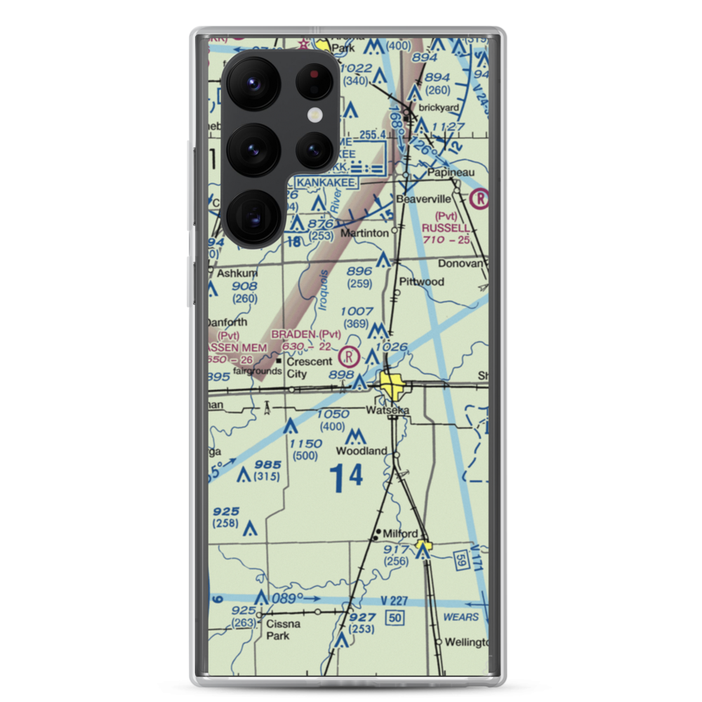 Braden Farms Airport (98LL) VFR Sectional Samsung Case Samsung Galaxy S22 Ultra model shown