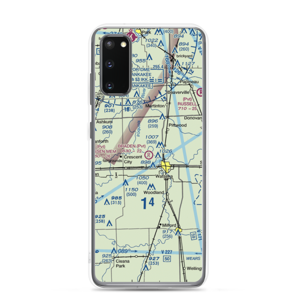 Braden Farms Airport (98LL) VFR Sectional Samsung Case Samsung Galaxy S20 model shown