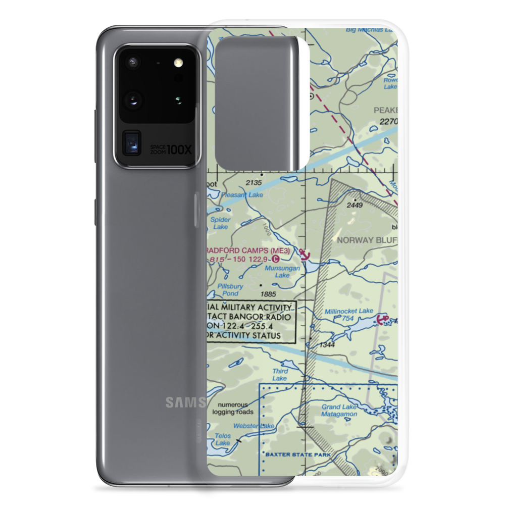Bradford Camps Seaplane Base (ME3) VFR Sectional Samsung Case Samsung Galaxy S20 Ultra model shown