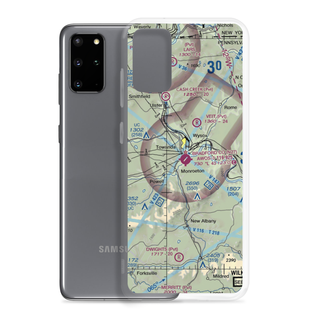 Bradford County Airport (N27) VFR Sectional Samsung Case Samsung Galaxy S20 Plus model shown