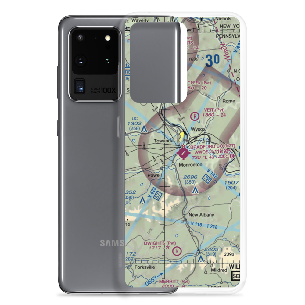 Bradford County Airport (N27) VFR Sectional Samsung Case Samsung Galaxy S20 Ultra model shown