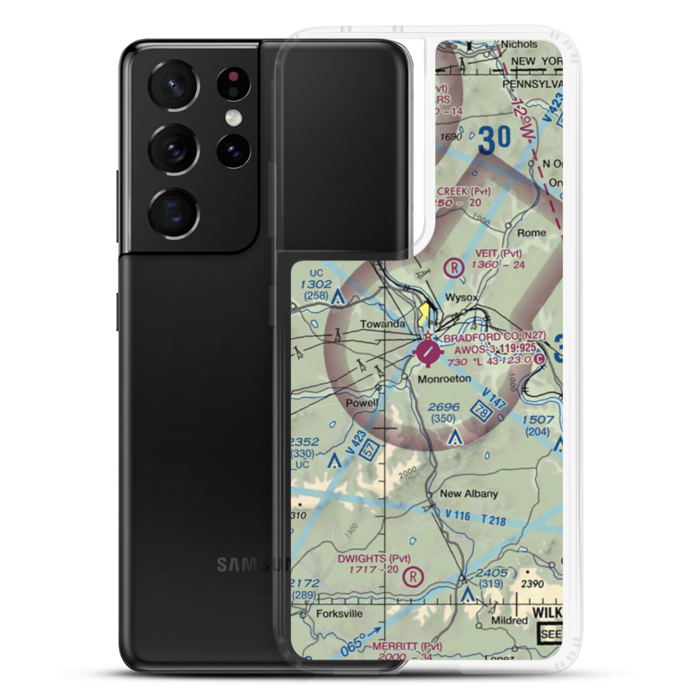 Bradford County Airport (N27) VFR Sectional Samsung Case Samsung Galaxy S21 Ultra model shown