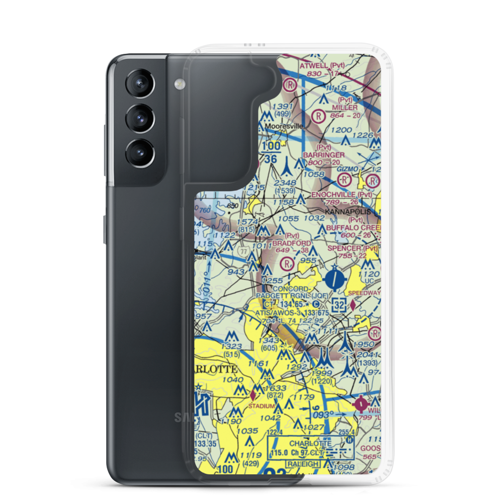 Bradford Field Airport (NC05) VFR Sectional Samsung Case Samsung Galaxy S21 model shown