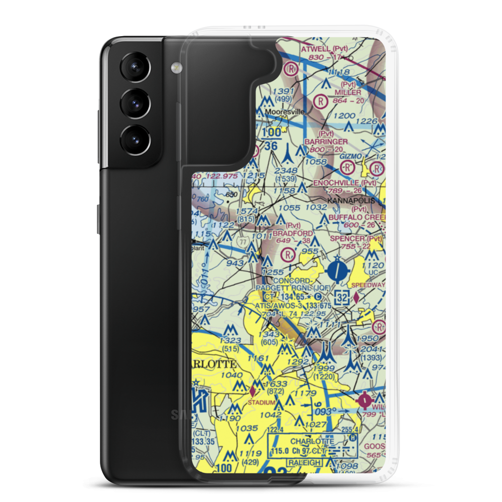 Bradford Field Airport (NC05) VFR Sectional Samsung Case Samsung Galaxy S21 Plus model shown