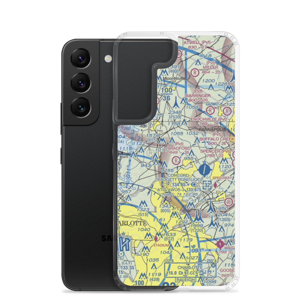 Bradford Field Airport (NC05) VFR Sectional Samsung Case Samsung Galaxy S22 model shown