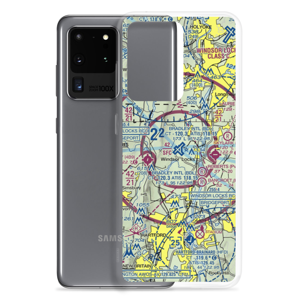 Bradley International Airport (BDL) VFR Sectional Samsung Case Samsung Galaxy S20 Ultra model shown