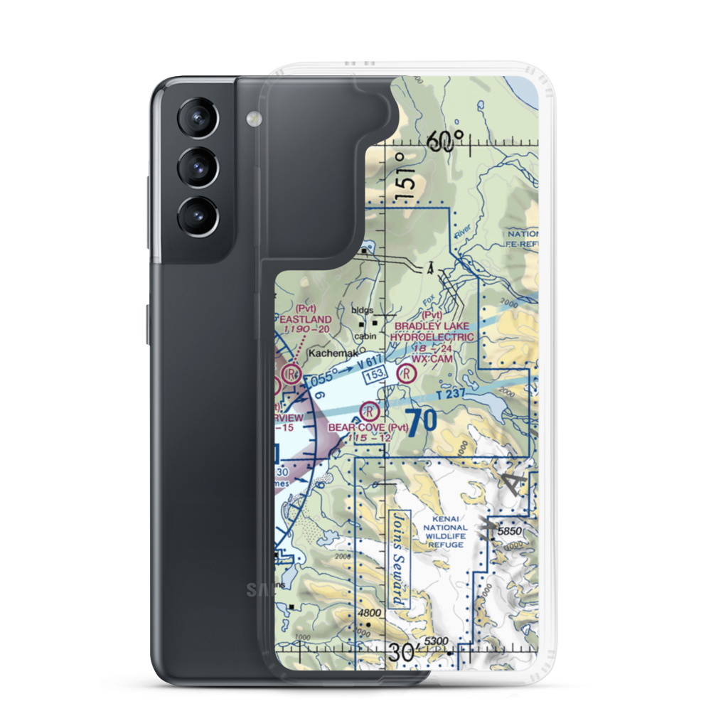 Bradley Lake Hydroelectri Project Airstrip (0AK7) VFR Sectional Samsung Case Samsung Galaxy S21 model shown