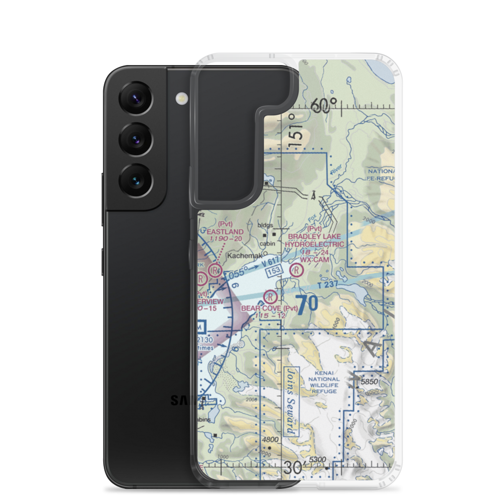 Bradley Lake Hydroelectri Project Airstrip (0AK7) VFR Sectional Samsung Case Samsung Galaxy S22 model shown