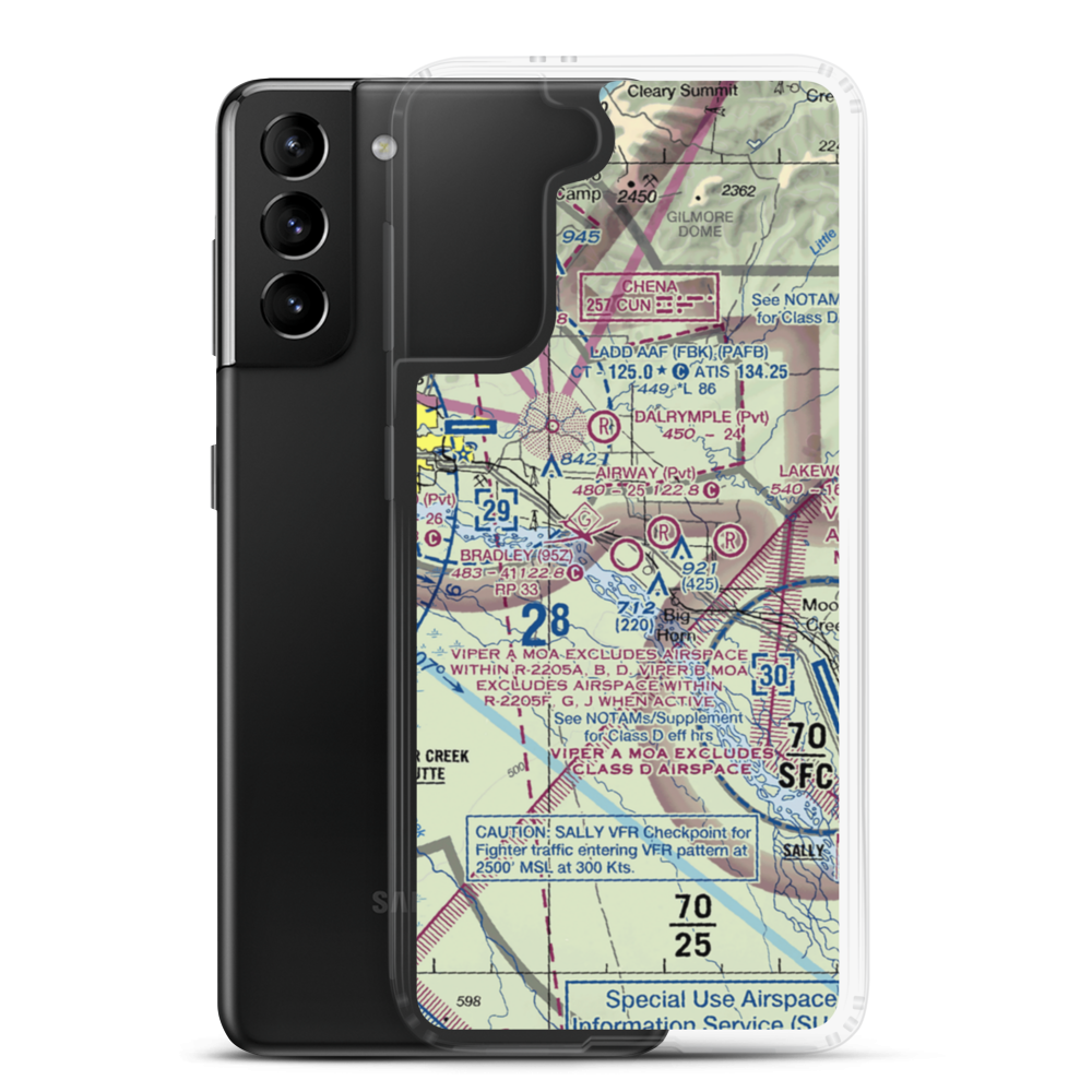 Bradley Sky-Ranch Airport (95Z) VFR Sectional Samsung Case Samsung Galaxy S21 Plus model shown