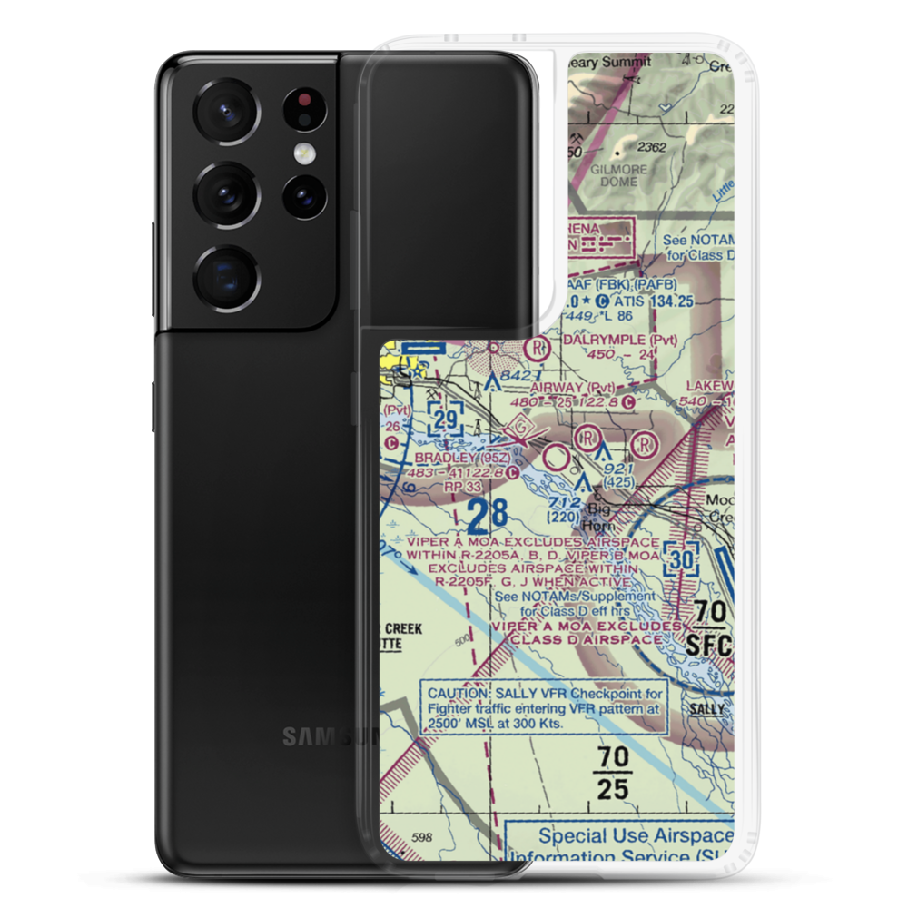 Bradley Sky-Ranch Airport (95Z) VFR Sectional Samsung Case Samsung Galaxy S21 Ultra model shown