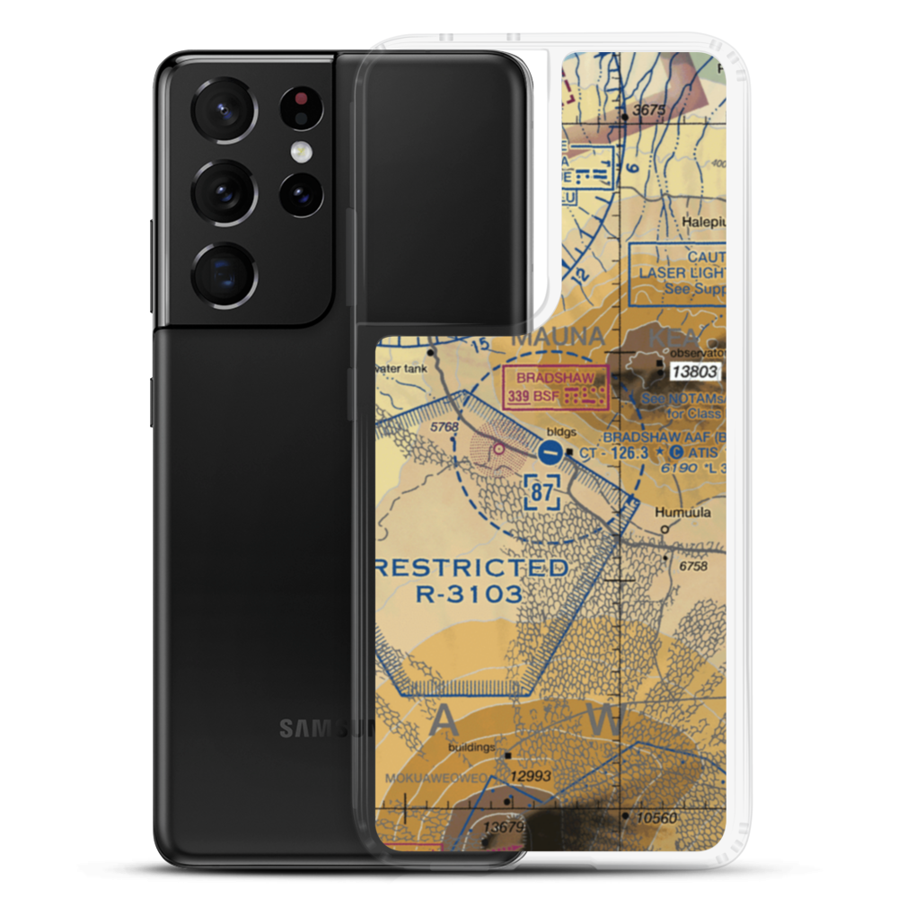 Bradshaw Army Airfield (BSF) VFR Sectional Samsung Case Samsung Galaxy S21 Ultra model shown