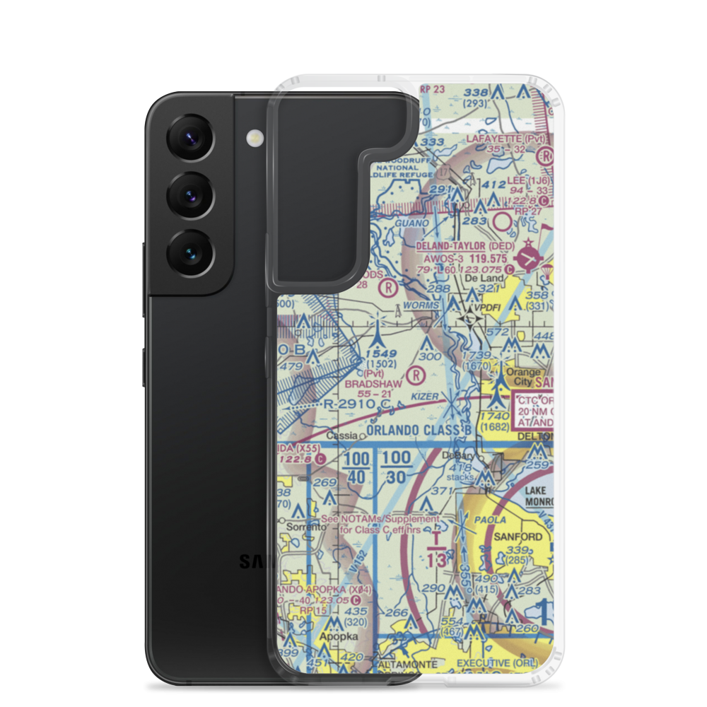 Bradshaw Tree Farm Airport (FL62) VFR Sectional Samsung Case Samsung Galaxy S22 model shown