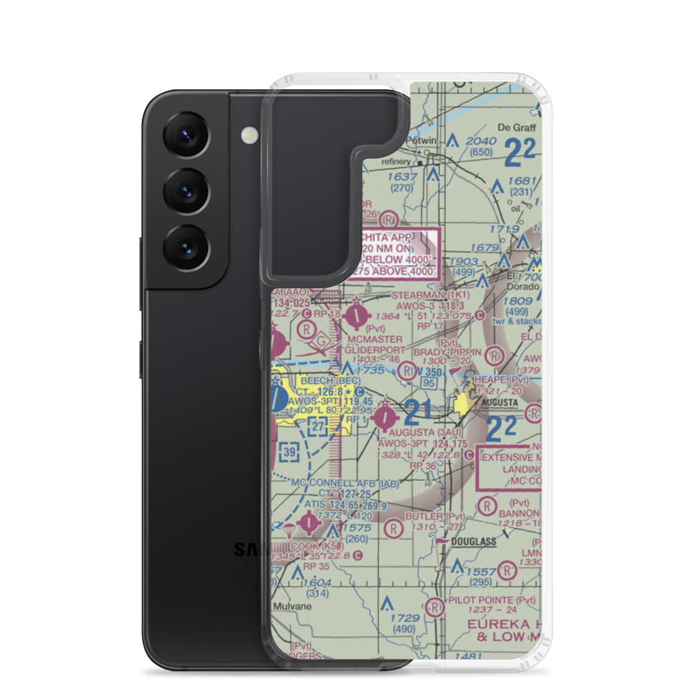 Brady-Pippin Airport (SN20) VFR Sectional Samsung Case Samsung Galaxy S22 model shown