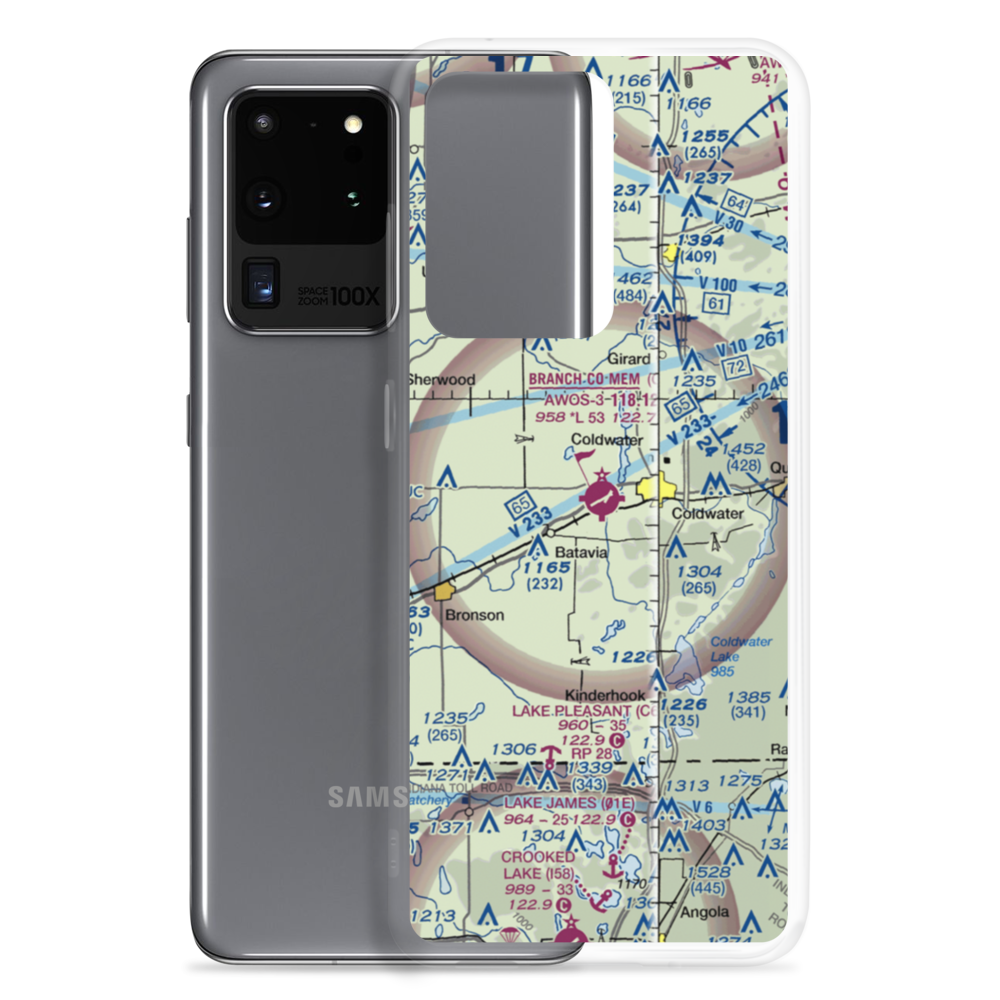 Branch County Memorial Airport (OEB) VFR Sectional Samsung Case Samsung Galaxy S20 Ultra model shown