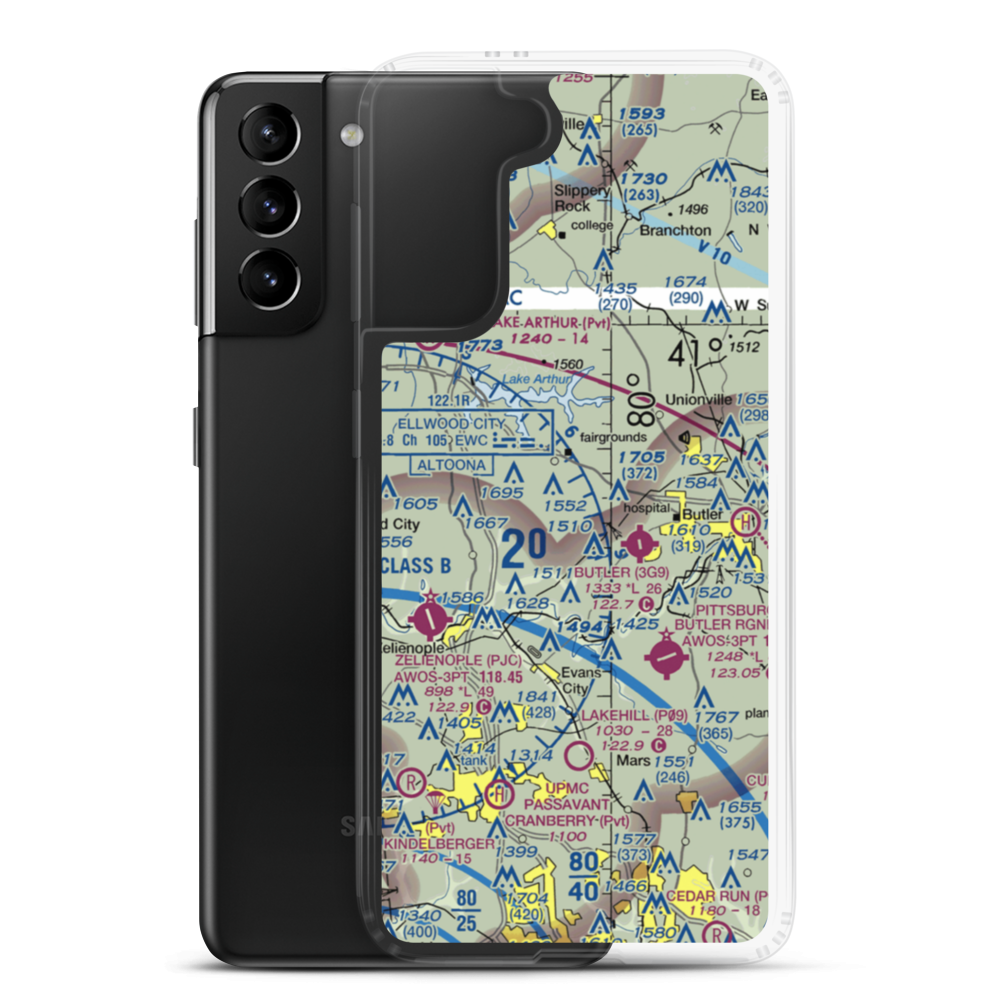 Brandon Airport (PN85) VFR Sectional Samsung Case Samsung Galaxy S21 Plus model shown