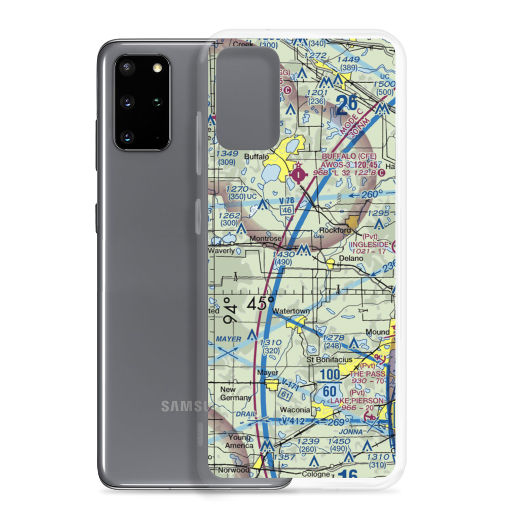 Brandt Airport (MN19) VFR Sectional Samsung Case Samsung Galaxy S20 Plus model shown