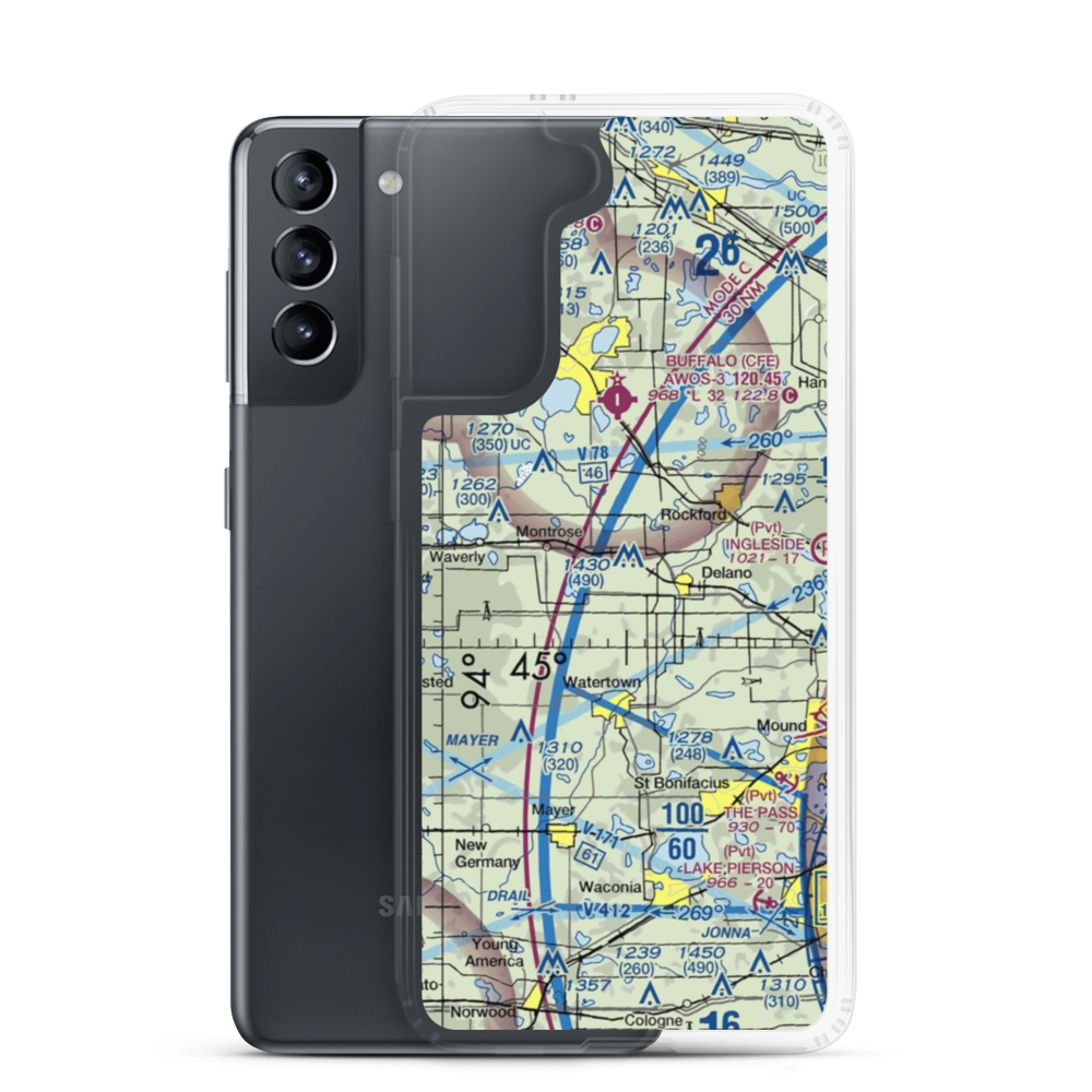 Brandt Airport (MN19) VFR Sectional Samsung Case Samsung Galaxy S21 model shown