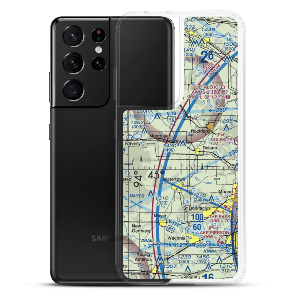 Brandt Airport (MN19) VFR Sectional Samsung Case Samsung Galaxy S21 Ultra model shown